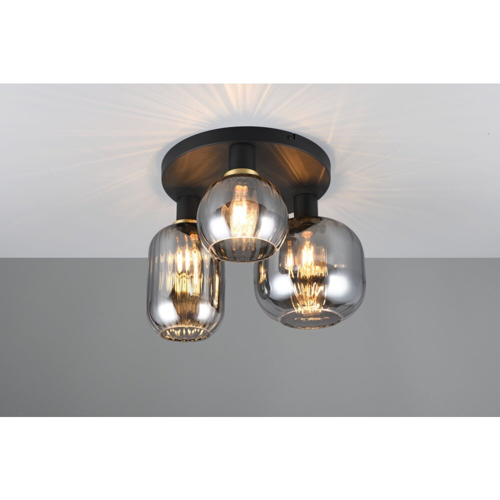 Trio verlichting Diva Plafondlamp Zwart, 3-lichts main product photo