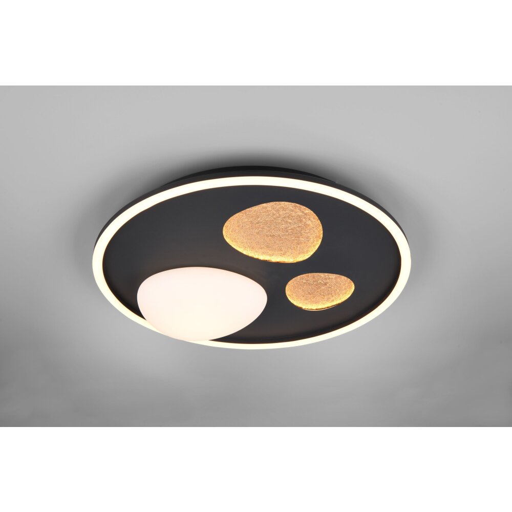 Trio verlichting Pebble Plafondlamp LED Zwart, 1-licht, Afstandsbediening main product photo