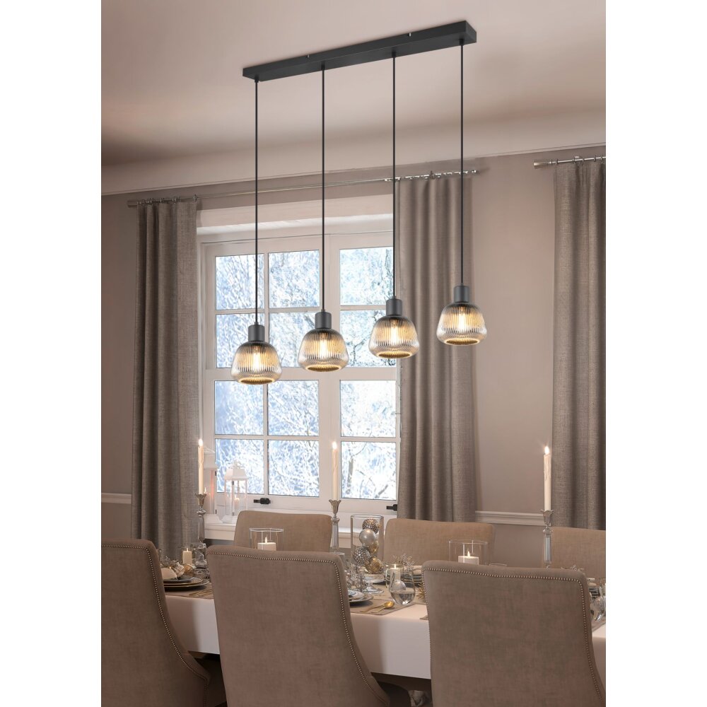 Trio verlichting Tarifa Hanglamp Zwart, 4-lichts main product photo