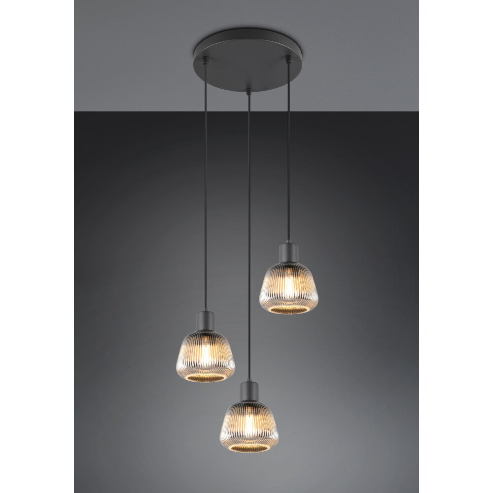 Trio verlichting Tarifa Hanglamp Zwart, 3-lichts main product photo