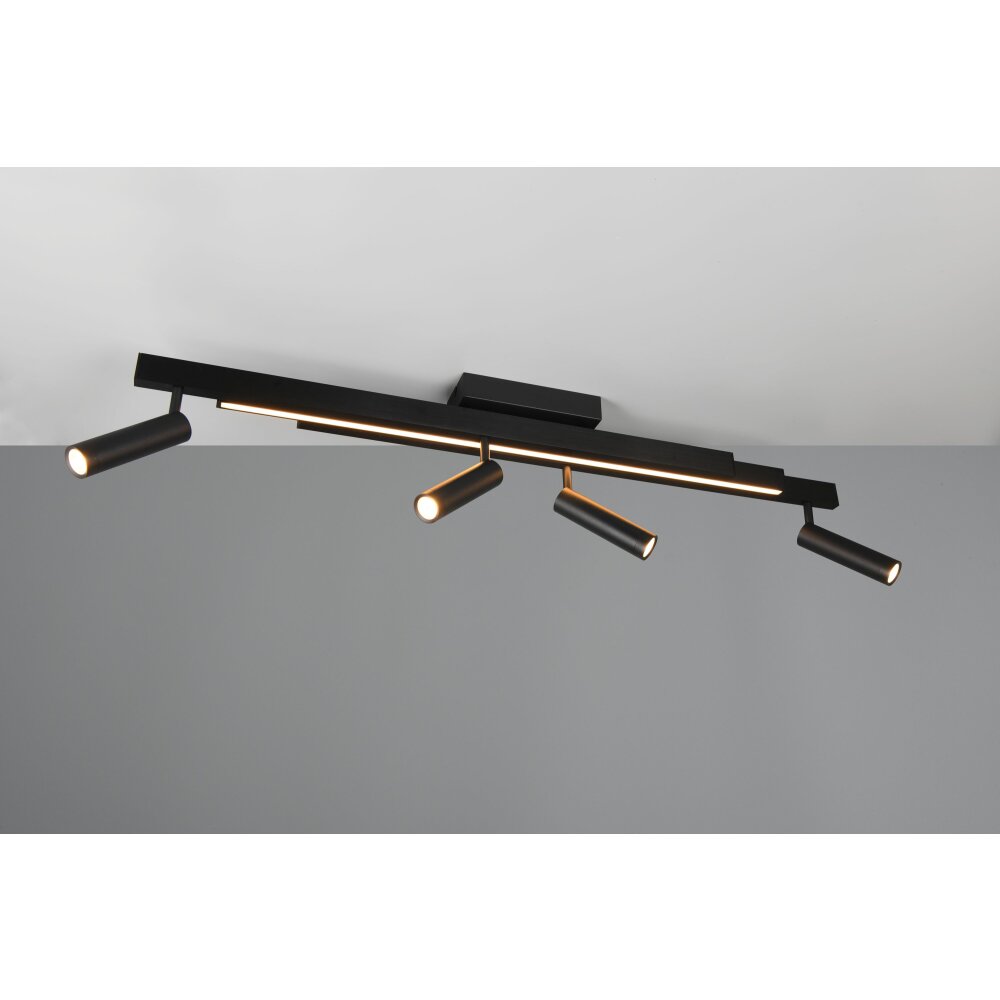 Trio verlichting Zeno Plafondlamp LED Zwart, 5-lichts, Afstandsbediening main product photo