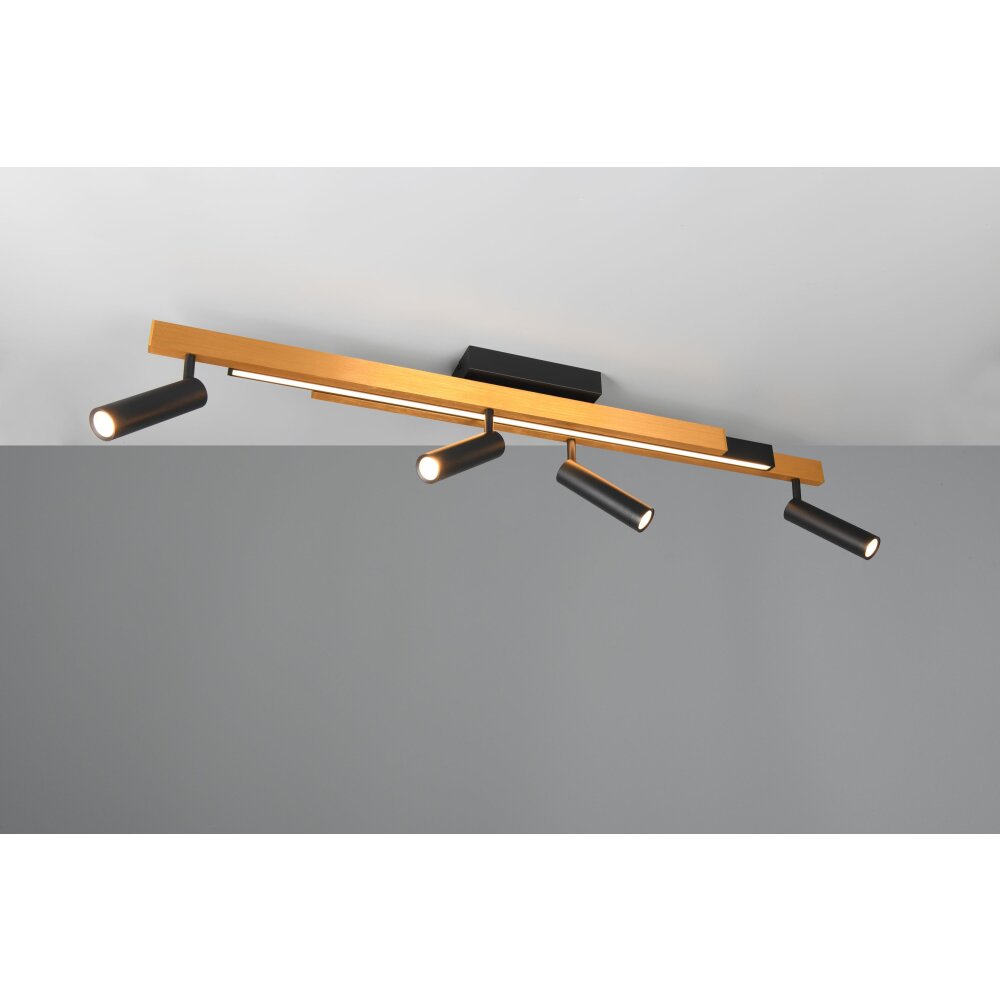 Trio verlichting Zeno Plafondlamp LED Zwart-Goud, 5-lichts, Afstandsbediening main product photo