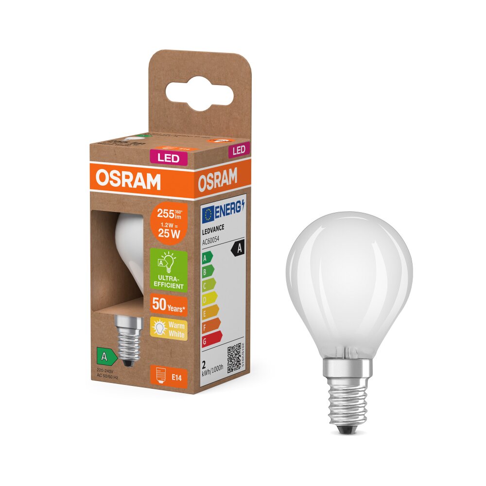 Osram E14 1.2 Watt warm wit 255 Lumen main product photo