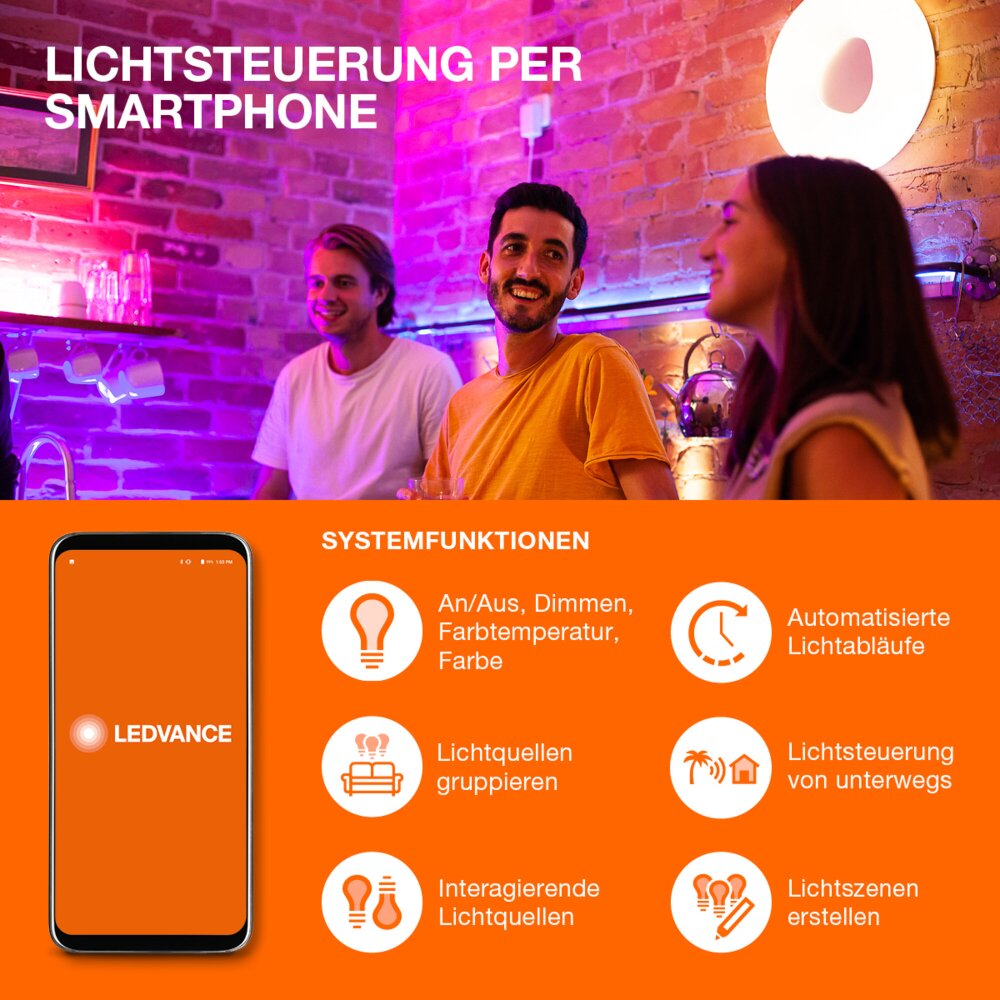 Ledvance FLOOR Staande lamp LED Wit, 1-licht, Afstandsbediening