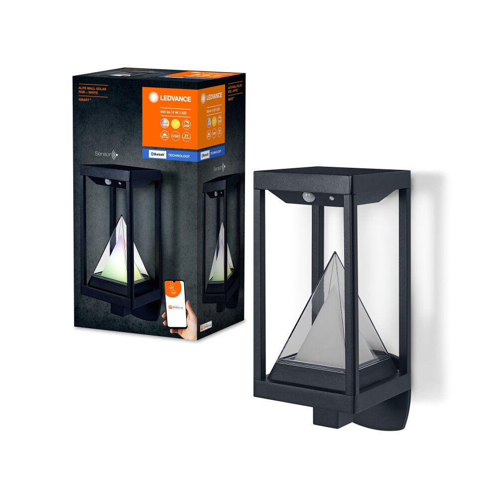 Ledvance WIF Zonne-licht LED Zwart, 1-licht, Bewegingsmelder, Kleurwisselaar main product photo