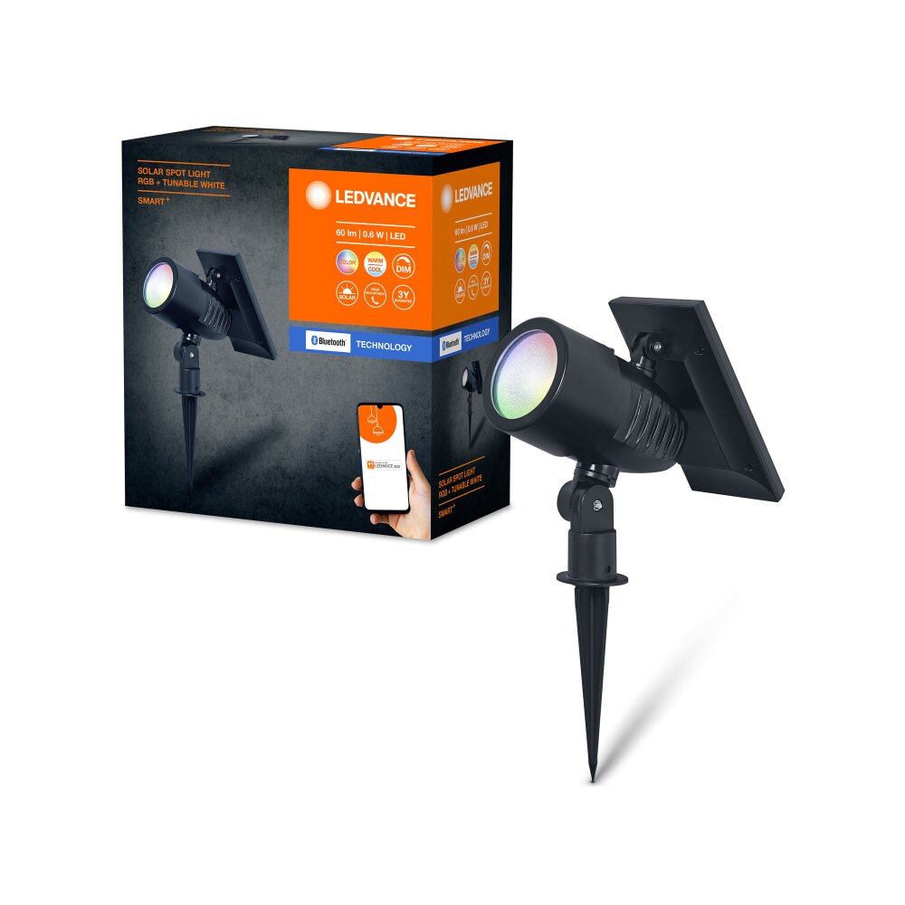 Ledvance WIF Zonne-licht LED Zwart, 1-licht, Bewegingsmelder, Kleurwisselaar main product photo