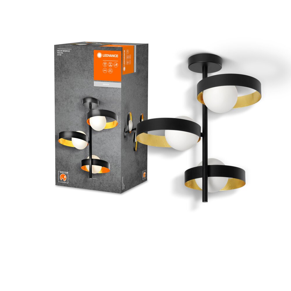 Ledvance DECOR Wand- en plafondlamp Zwart, 3-lichts main product photo