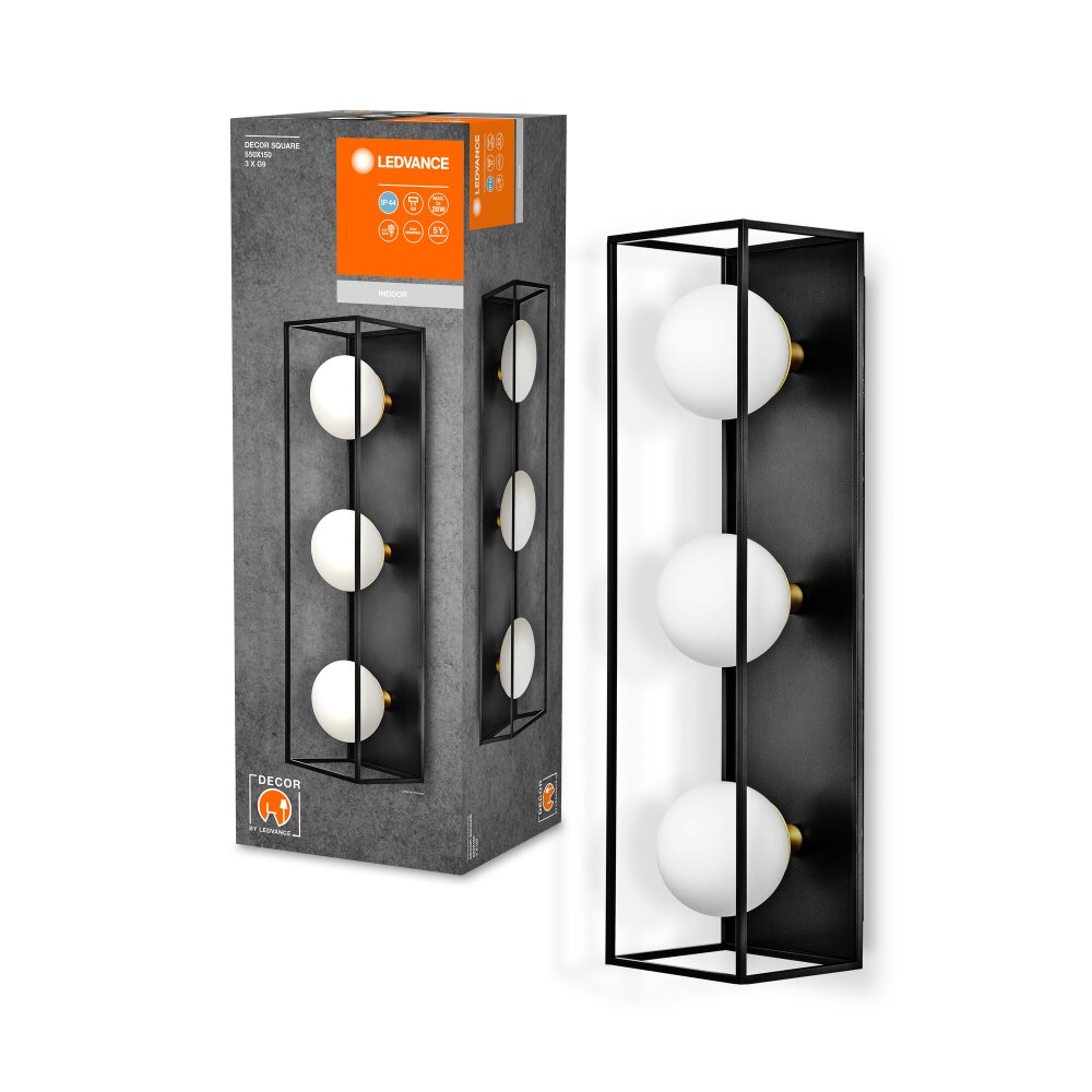 Ledvance DECOR Wand- en plafondlamp Zwart, 3-lichts main product photo