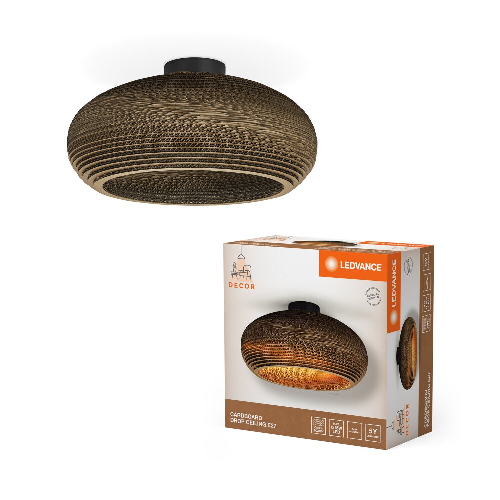 Ledvance DECOR Wand- en plafondlamp Bruin, 1-licht main product photo