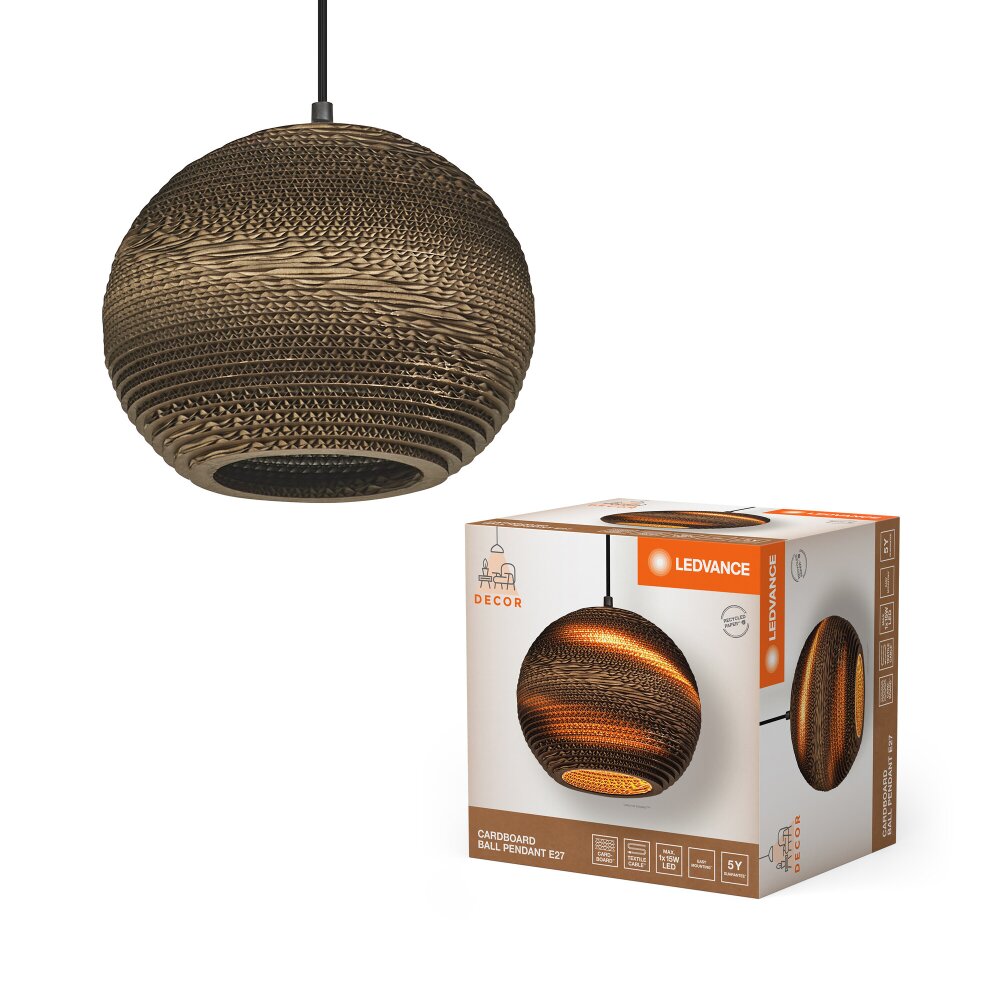 Ledvance DECOR Wand- en plafondlamp Bruin, 1-licht main product photo