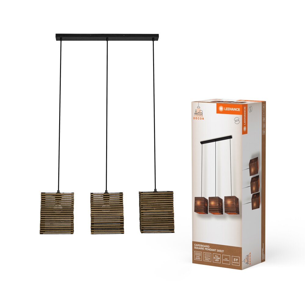 Ledvance DECOR Wand- en plafondlamp Bruin, 3-lichts main product photo