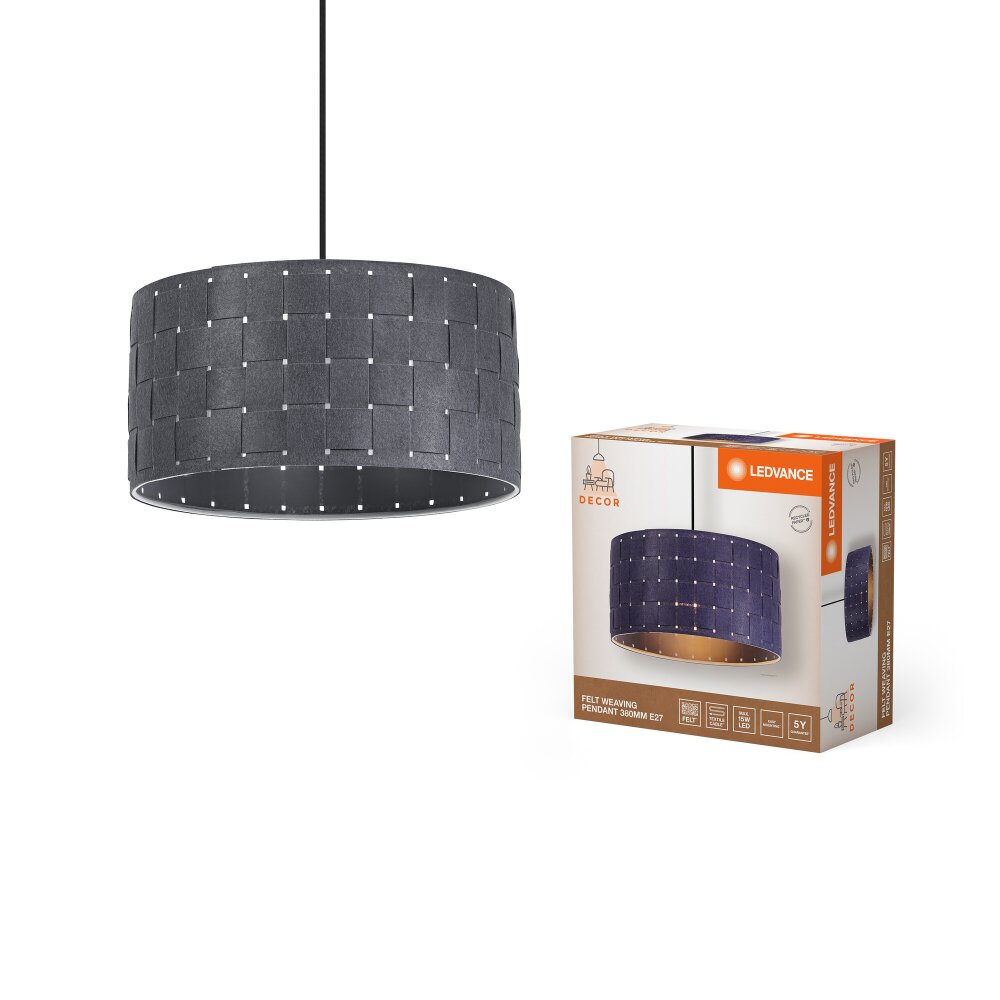 Ledvance DECOR Wand- en plafondlamp Grijs, 1-licht main product photo