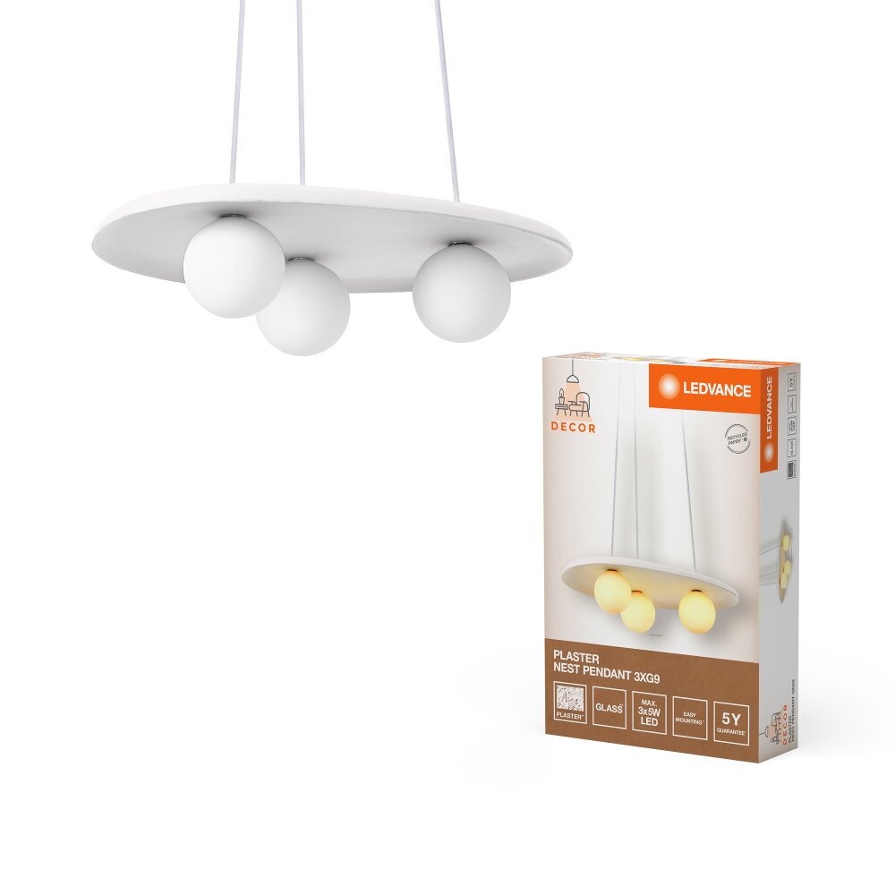 Ledvance DECOR Wand- en plafondlamp Wit, 3-lichts main product photo