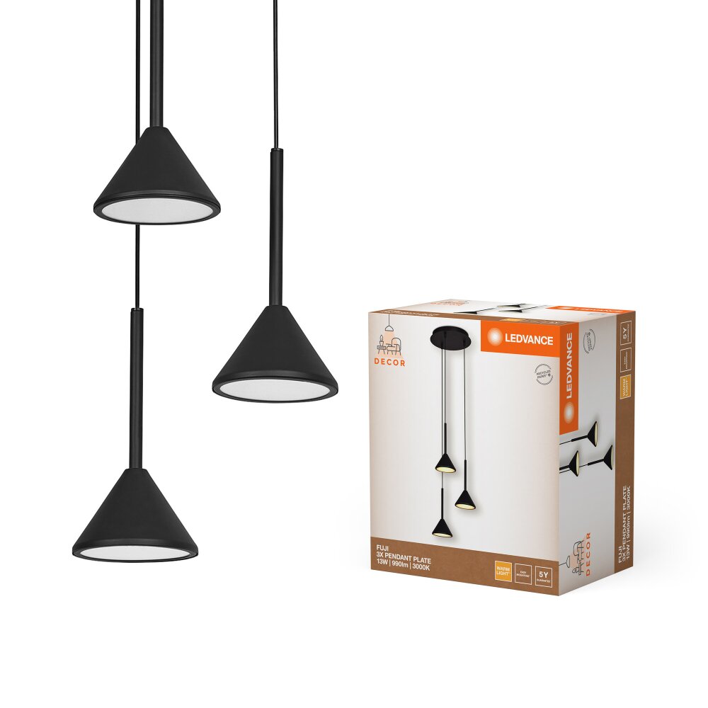 Ledvance DECOR Wand- en plafondlamp LED Zwart, 3-lichts main product photo