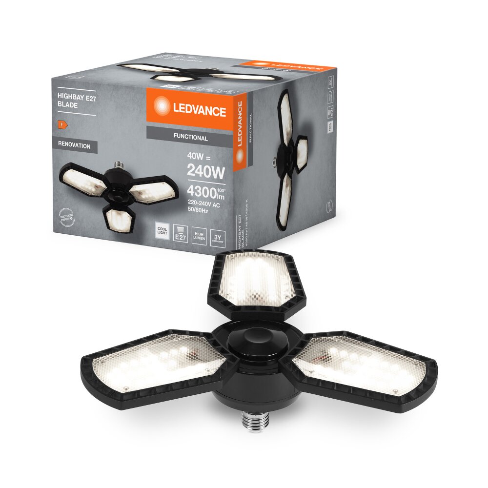 Ledvance HIGHBAY Wand- en plafondlamp Zwart, 3-lichts main product photo
