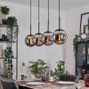 Gastor Hanglamp, Kogellampje, Hanglamp Chroom, Rookkleurig, 4-lichts