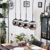 Gastor Hanglamp, Kogellampje, Hanglamp Chroom, Rookkleurig, 4-lichts