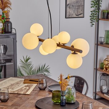 Chehalis Hanglamp, Kogellampje, Hanglamp Wit, 8-lichts