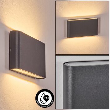 Gamas Wandlamp voor buiten, Badkamerlamp, Licht omhoog & omlaag, Wandlamp Antraciet, 1-licht