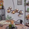 Chehalis Hanglamp, Kogellampje, Hanglamp Chroom, Duidelijk, Rookkleurig, 8-lichts