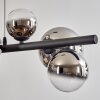 Chehalis Hanglamp, Kogellampje, Hanglamp Chroom, Duidelijk, Rookkleurig, 8-lichts