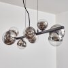 Chehalis Hanglamp, Kogellampje, Hanglamp Chroom, Duidelijk, Rookkleurig, 8-lichts
