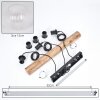 Koyoto Hanglamp, Kogellampje, Hanglamp Natuurlijke kleuren, Zwart, 3-lichts