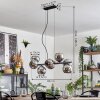 Koyoto Hanglamp, Kogellampje, Hanglamp Chroom, Rookkleurig, 8-lichts