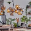 Koyoto Hanglamp, Kogellampje, Hanglamp Amber, Chroom, Rookkleurig, 8-lichts