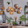 Koyoto Hanglamp, Kogellampje, Hanglamp Amber, Chroom, Rookkleurig, 8-lichts