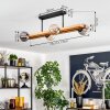 Chehalis Plafondlamp, Kogellampje Natuurlijke kleuren, Zwart, 4-lichts