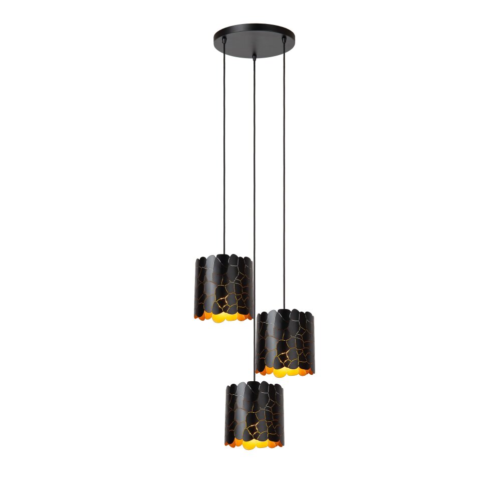 Lucide ALMELO Hanglamp Zwart, 3-lichts main product photo