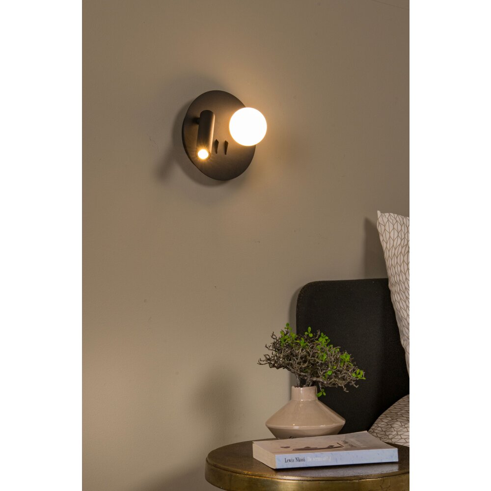 Lucide MATIZ Wandlamp LED Zwart, 1-licht main product photo
