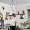 Gastor Hanglamp, Kogellampje, Hanglamp Amber, Chroom, Rookkleurig, 10-lichts