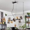 Gastor Hanglamp, Kogellampje, Hanglamp Amber, Chroom, Rookkleurig, 10-lichts