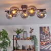 Gastor Plafondlamp, Kogellampje Duidelijk, Rookkleurig, 5-lichts