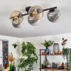 Gastor Plafondlamp, Kogellampje Amber, Duidelijk, Rookkleurig, 5-lichts