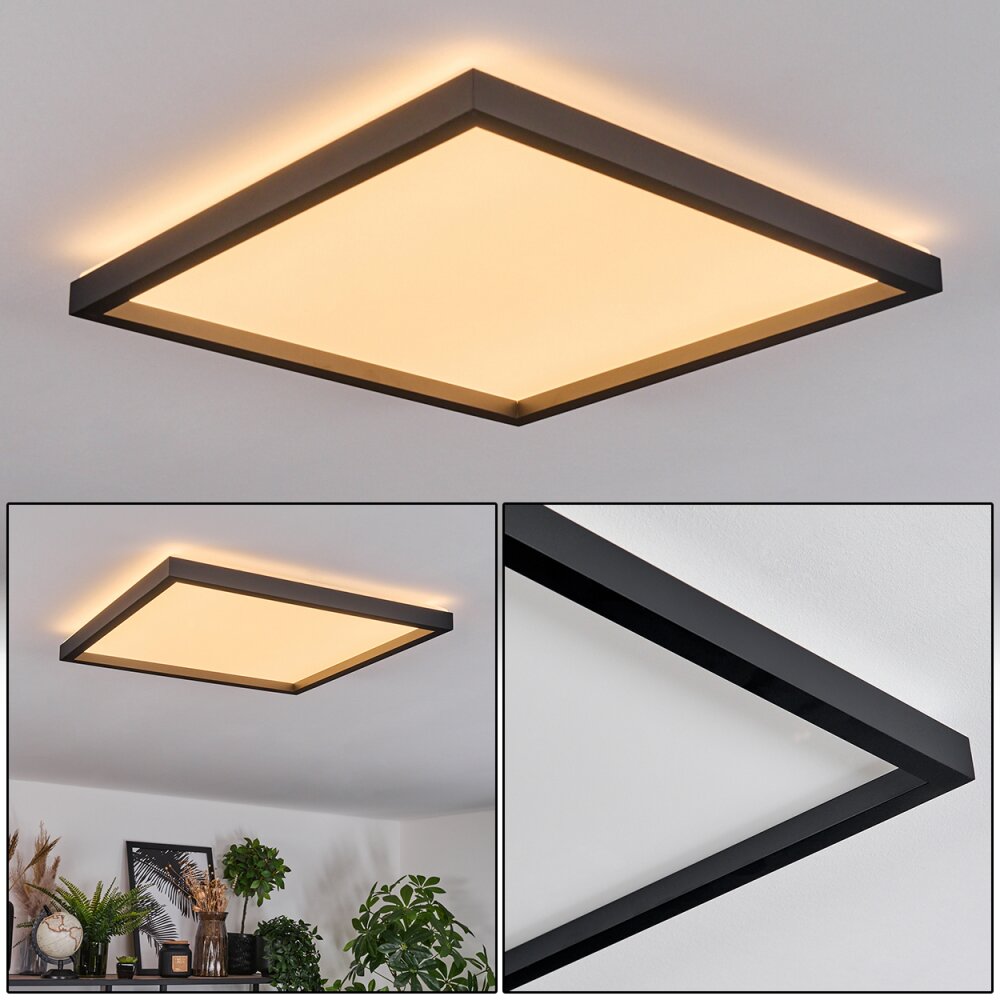 Xarel Plafondlamp, Paneel LED Zwart, 1-licht main product photo