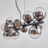 Gastor Hanglamp, Kogellampje, Hanglamp Chroom, Duidelijk, Rookkleurig, 10-lichts