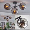 Koyoto Plafondlamp, Kogellampje Chroom, Rookkleurig, 3-lichts