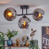 Koyoto Plafondlamp, Kogellampje Chroom, Rookkleurig, 3-lichts