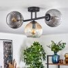 Koyoto Plafondlamp, Kogellampje Amber, Duidelijk, Rookkleurig, 3-lichts