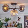 Koyoto Plafondlamp, Kogellampje Amber, Duidelijk, Rookkleurig, 3-lichts