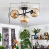Koyoto Plafondlamp, Kogellampje Amber, 3-lichts