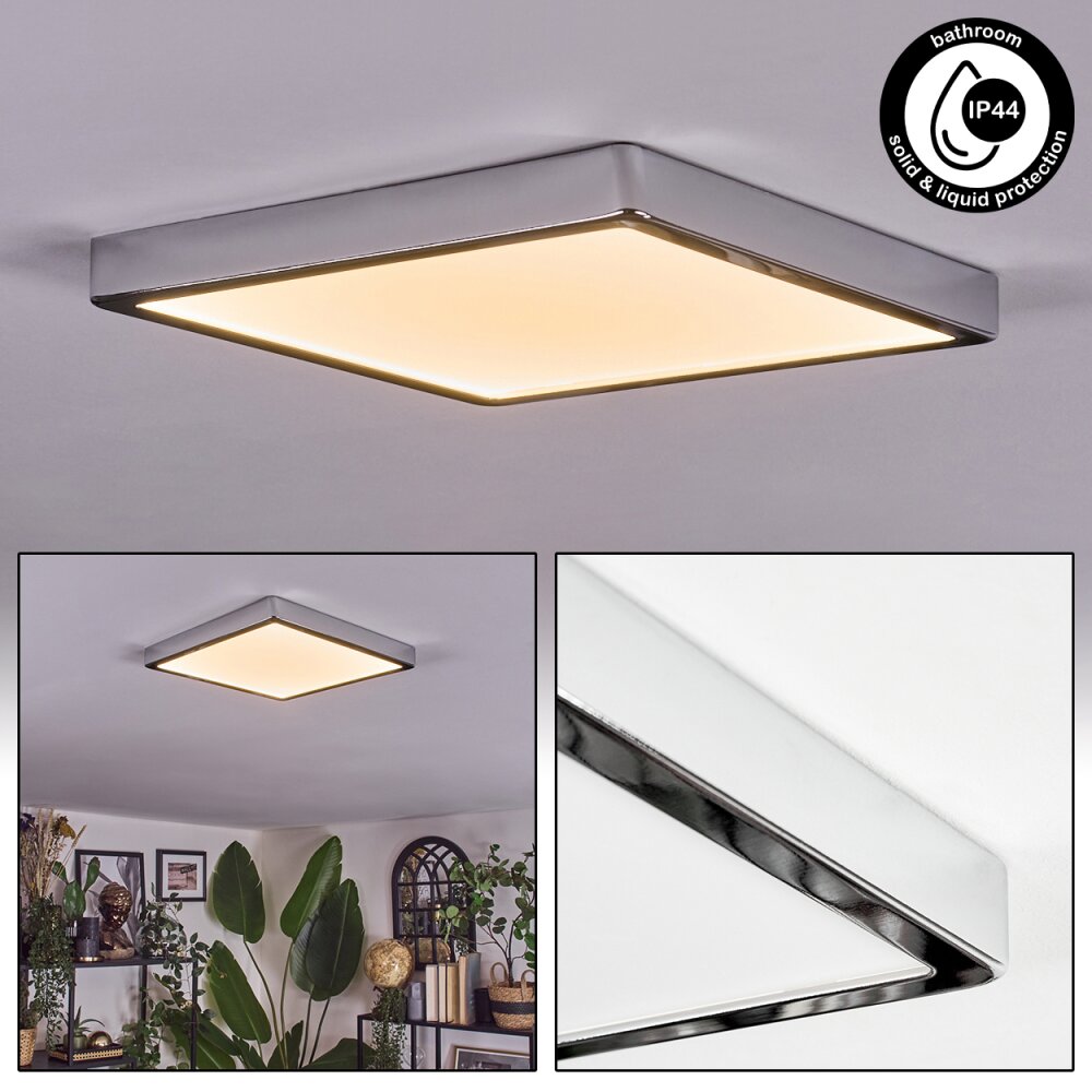 Finsrud Plafondlamp, Paneel LED Chroom, 1-licht main product photo