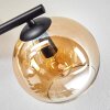 Koyoto Plafondlamp, Kogellampje Amber, Chroom, Rookkleurig, 3-lichts
