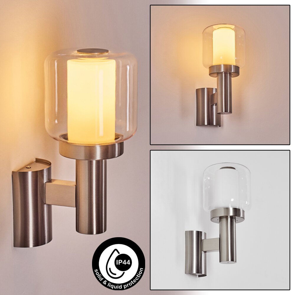 Beira Wandlamp voor buiten, Wandlamp Nikkel mat, 1-licht main product photo