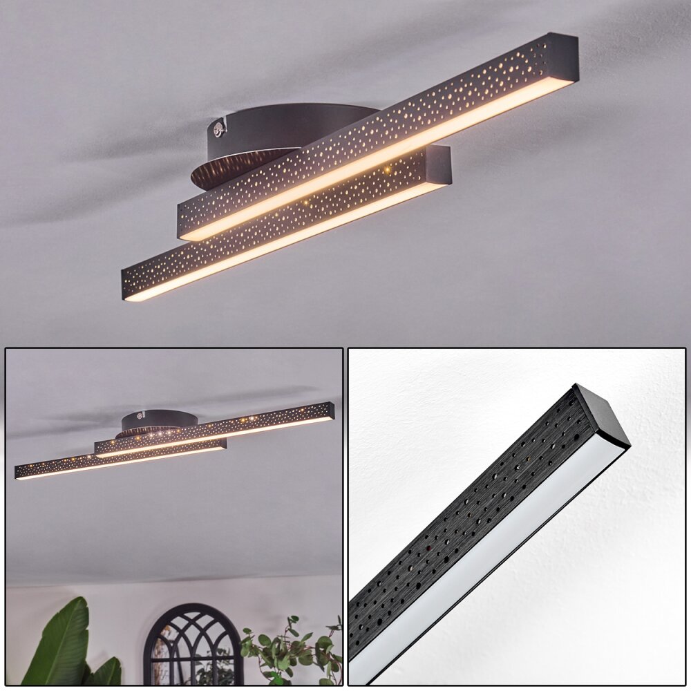 Arlan Plafondlamp LED Zwart, 2-lichts main product photo