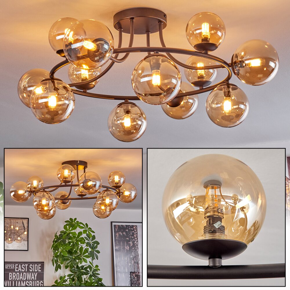 Chehalis Plafondlamp, Kogellampje 76 cm Amber, 12-lichts main product photo