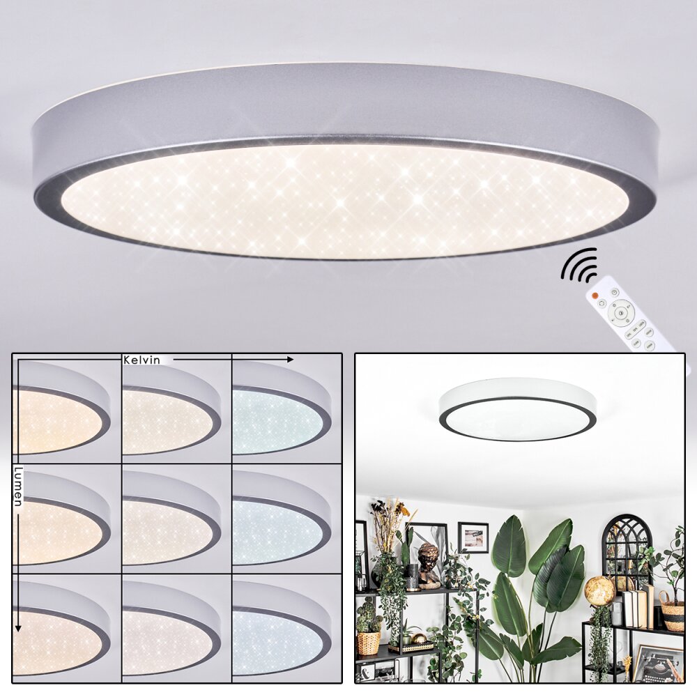 Ciron Plafondlamp LED Zilver, 1-licht, Afstandsbediening main product photo
